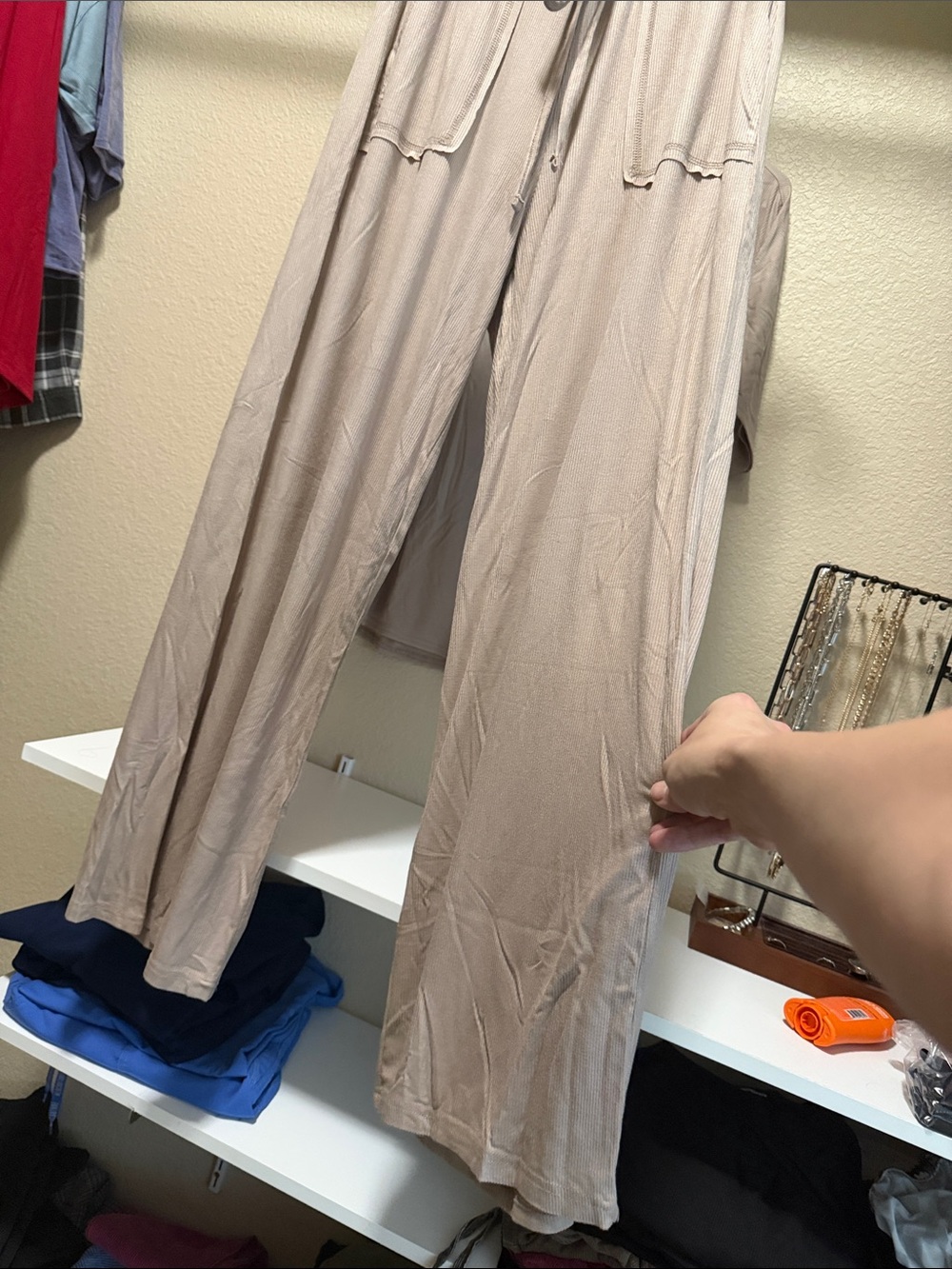 Zenana NWOT Rayon Ribbed Ash Mocha Shirt & Pants Set - M - Picture 6 of 7